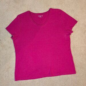 Hot Pink V-Neck Tee